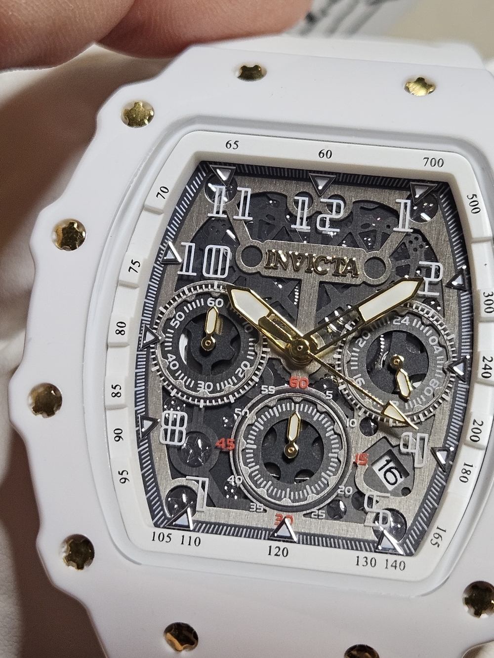 Invicta Racing Men’s White and Gold Chronograph Watch - Picture 3 of 15